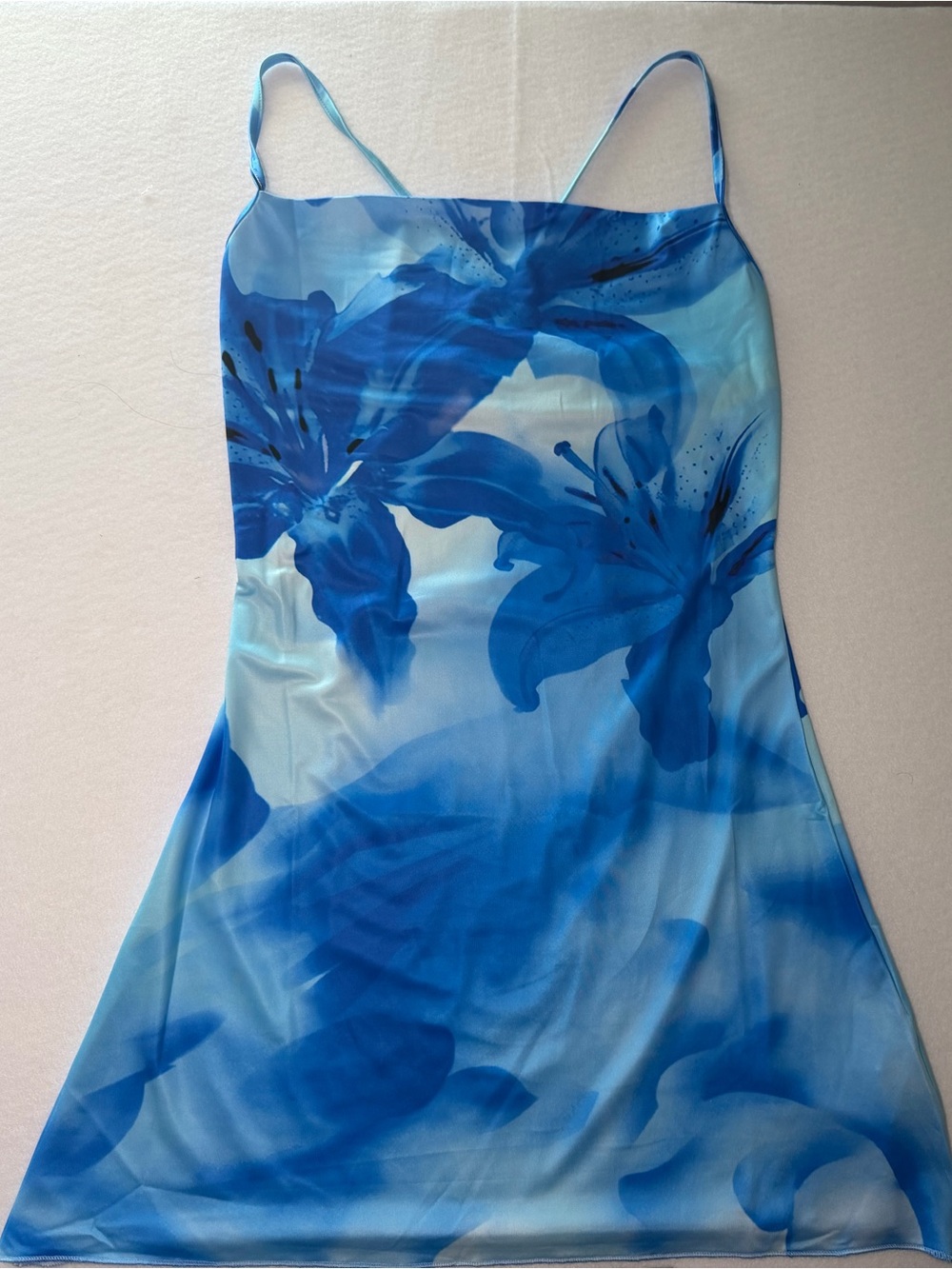 Blue Floral Slip Dress - Unbranded